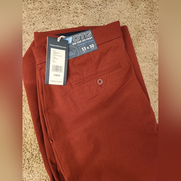 Vineyard Vines Men's On The Go Crimson Performance Pants - Multiple Sizes NEW - Picture 5 of 6